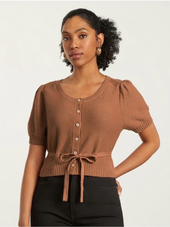 Everlane Sweaters - Everlane Puffy Sleeve Sweater in Tawny Brown Size Medium